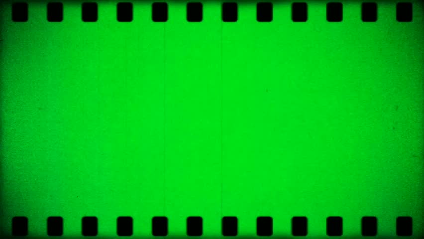 Green screen film grain dust film strip sprocket holes, video visual effect. Royalty-Free Stock Footage #1110375057