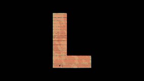 Uppercase Latin Letter L turns into M: Cartoon Glitchy style flat 4K animation, part of 26 video clips sequence of complete alphabet. Transparent background, grungy look and feel.