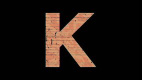 Uppercase Latin Letter K turns into L: Cartoon Glitchy style flat 4K animation, part of 26 video clips sequence of complete alphabet. Transparent background, grungy look and feel.