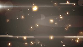 Animation of high score text and multiple stars over black background. Digitally generated, hologram, illustration, illuminated, decoration, celebration, video game, record and technology concept.