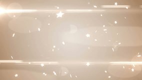 Animation of start text with stars and lens flares over abstract background. Digitally generated, hologram, illustration, beginning, decoration, celebration, video game and technology concept.