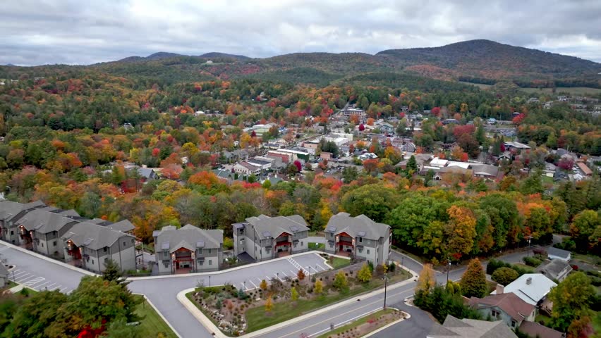 new development in blowing rock nc, north carolina aerial push in