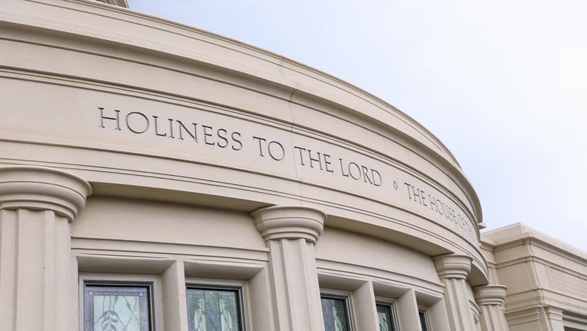 Beautiful Architecture of LDS Mormon Temple in Bountiful, Utah