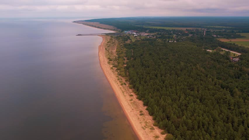 Sea coast in Vidzeme Latvian Nature Park. Tuja sea coast. The most beautiful places in Europe | Shutterstock HD Video #1110396845