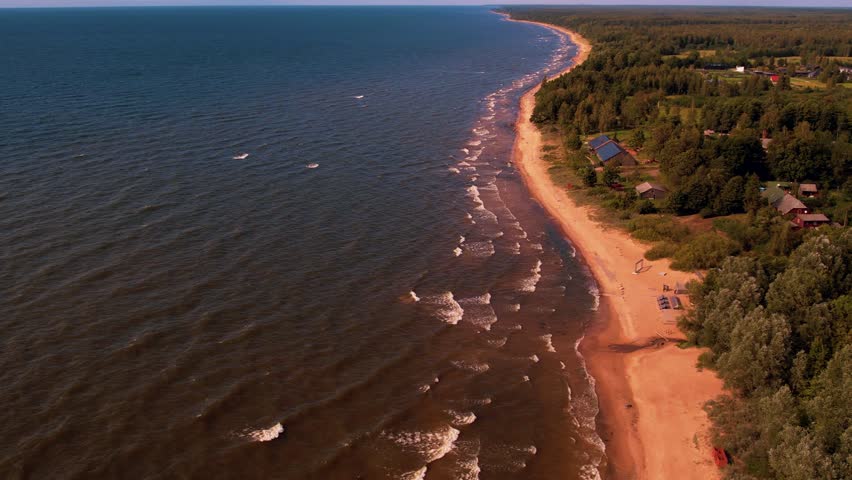 Sea coast in Vidzeme Latvian Nature Park. Tuja sea coast. The most beautiful places in Europe | Shutterstock HD Video #1110396855