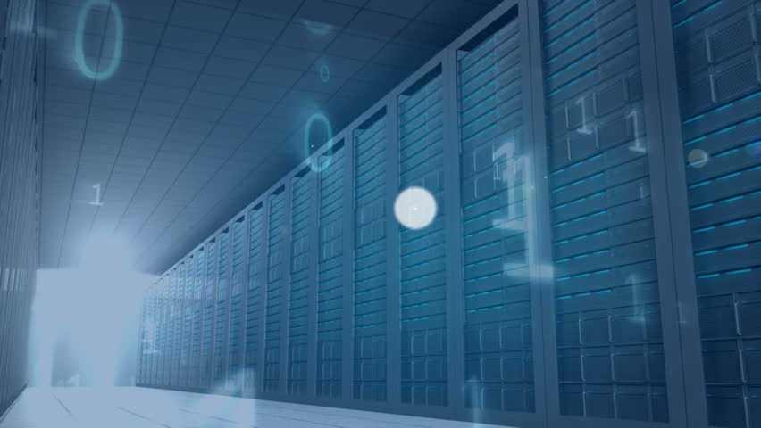 Animation of network of profile icons and binary coding against computer server room. Global networking and business data storage technology concept - Powered by Shutterstock - Get 15% off with code: PIKWIZARD15