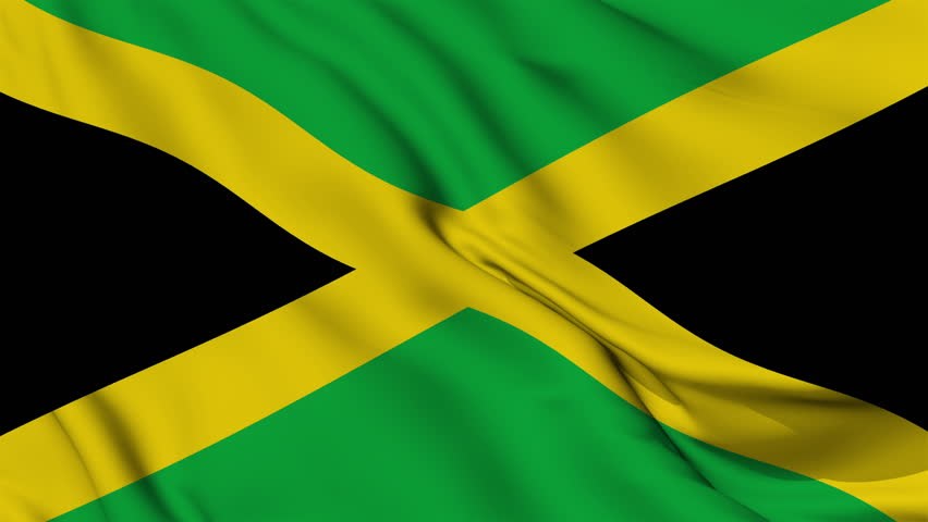 Jamaica flag waving seamless loop animation. 4K Royalty-Free Stock Footage #1110398977