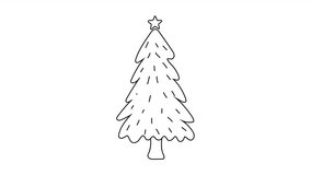 Christmas tree line. Video flat cartoon animation design element. alpha channel transparency - Powered by Shutterstock - Get 15% off with code: PIKWIZARD15