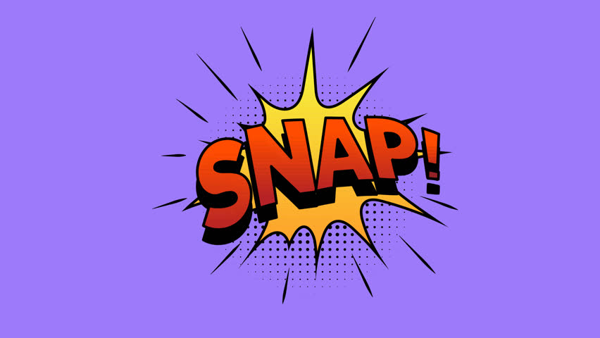 Snap text animation with comic style on purple pastel color background - Powered by Shutterstock - Get 15% off with code: PIKWIZARD15