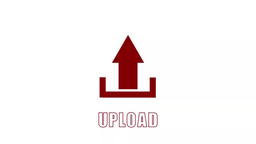 Uploading icon animation , on the white background .