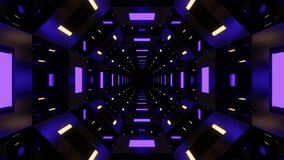 Purple and Yellow Mirrored Octagon Tunnel Background VJ Loop in 4K