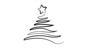 Christmas tree line. Video flat cartoon animation design element. alpha channel transparency - Powered by Shutterstock - Get 15% off with code: PIKWIZARD15