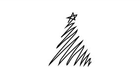 Christmas tree line. Video flat cartoon animation design element. alpha channel transparency - Powered by Shutterstock - Get 15% off with code: PIKWIZARD15