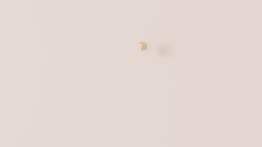 Golden, animated number one on beige background. Sparkling symbol 1, made from shiny gold particles. Anniversary or first birthday. Special event. 3D animation. 3D Illustration