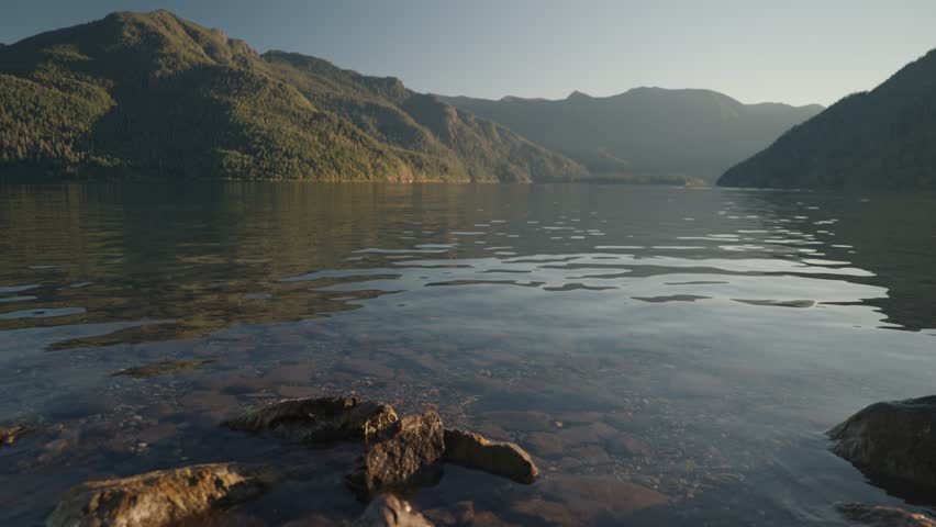 Lake Crescent a deep beautiful pristine waters lake in Olympic National Park in Washington, USA