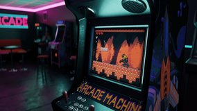 Having fun in the classic arcade simulator mission. Collecting power-ups to attack the level boss character in the classic arcade simulator. Eliminating alien monster in a classic arcade simulator.