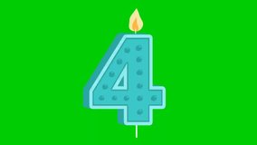Animated birthday candles with a green background, suitable for making birthday videos