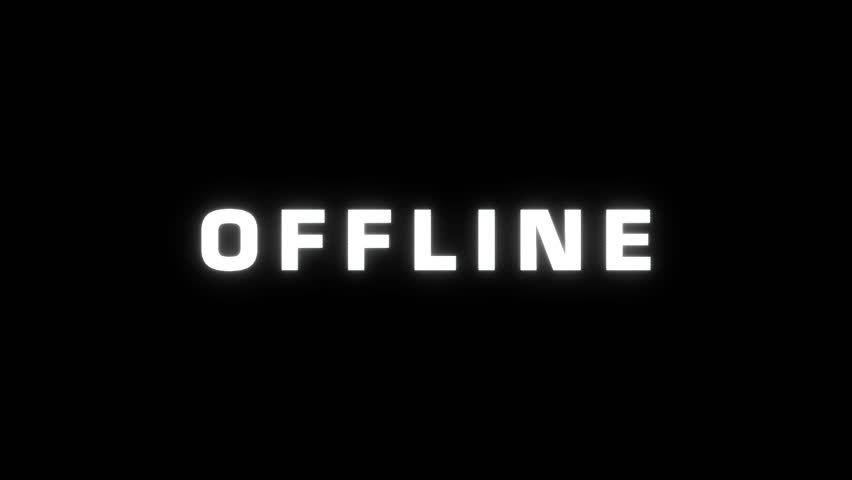 OFFLINE text with glitch effect on black background. Glitch inscription stream currently OFFLINE. Web banner for streamers. Video Game industry. Gaming concept. Videogames, virtual cyberspace reality. Royalty-Free Stock Footage #1110440069