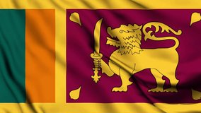 Sri Lanka flag, waving animation video