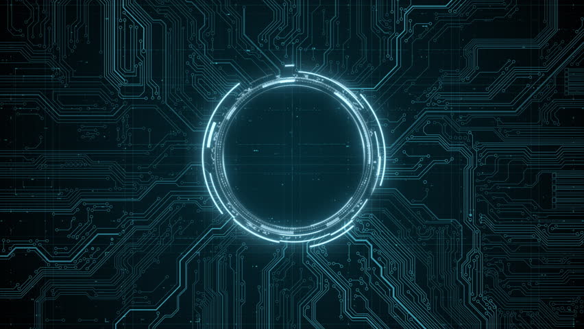 Animated circuit board. Digital technology background. Central computer processor CPU concept. Motherboard digital chip. PCB with free copy space for text or logo. Development 3D abstract backdrop Royalty-Free Stock Footage #1110445477