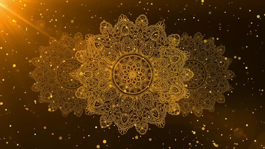 Happy Diwali Background motion graphic video. Happy Deepavali animation. Mandala Rotating with gold glitter particles 4k video Royalty-Free Stock Footage #1110447123