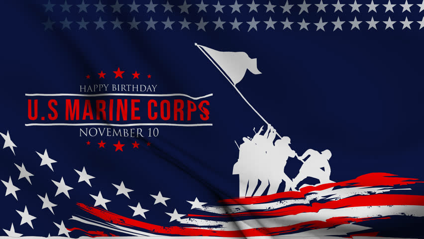 Animated Happy birthday US Marine Corps November 10th.