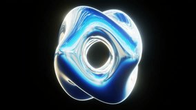 Abstract animation of liquid 3D chrome metallic cube box figure bending swirl 4K 30 fps object motion design seamless loop video - Powered by Shutterstock - Get 15% off with code: PIKWIZARD15
