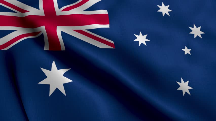 Australia Flag. Waving  Fabric Satin Texture Flag of Australia  3D illustration. Real Texture Flag of the Commonwealth of Australia 4K Video Royalty-Free Stock Footage #1110466015