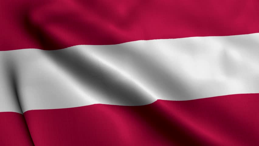 Austria Flag. Waving  Fabric Satin Texture Flag of Austria  3D illustration. Real Texture Flag of the Republic of Austria 4K Video