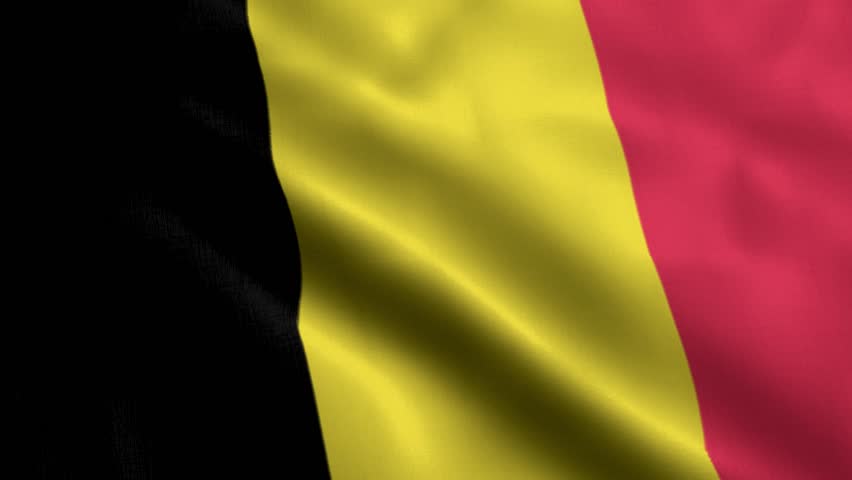Belgium Flag. Waving  Fabric Satin Texture Flag of Belgium 3D illustration. Real Texture Flag of the Kingdom of Belgium 4K Video