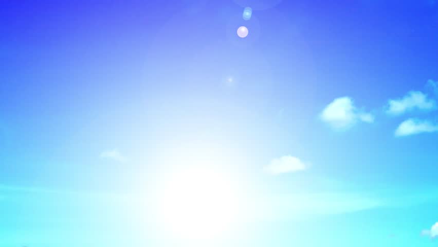 Bokeh sun light ray or sunbeam lens flare on bright blue sky background with white cloud n fluffy cloudscape in tropical summer or spring sunlight n sunray at daylight sunshine day, 4k TimeLapse video | Shutterstock HD Video #1110467051