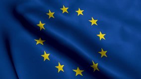 Europe Flag. Waving  Fabric Satin Texture of the Flag of Europe 3D illustration. Real Texture Flag of the  European Union 4K Video - Powered by Shutterstock - Get 15% off with code: PIKWIZARD15