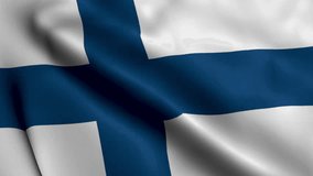 Finland Flag. Waving  Fabric Satin Texture of the Flag of Finland 3D illustration. Real Texture Flag of the Finland 4K Video - Powered by Shutterstock - Get 15% off with code: PIKWIZARD15