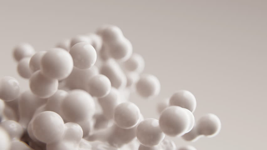 Abstract 3D render animation moving milky white milk orbs balls matte animated background metaballs blobs particles bubbles morphing flying molecules ball wallpaper medical presentation backdrop Royalty-Free Stock Footage #1110475145