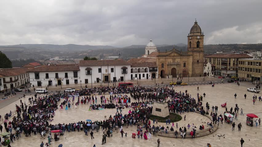 Aerial view of the city of Tunja in Boyacá Colombia