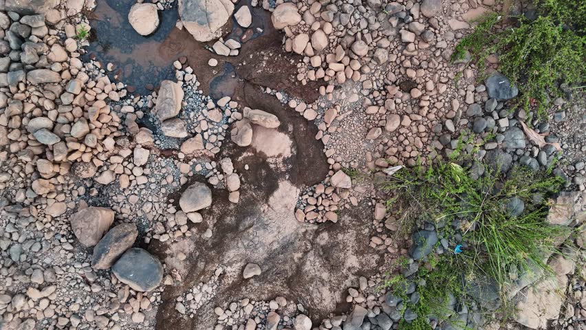 Top angle shot of river rock.