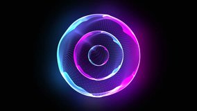 Bright glowing rotating particle 3d sphere in the Universe. Abstract technology, science, engineering and artificial intelligence background. Animated wave energy orb. Pink and blue. Virtual assistant - Powered by Shutterstock - Get 15% off with code: PIKWIZARD15