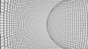 Black and White Pixel Ball Inside Background VJ Loop in 4K