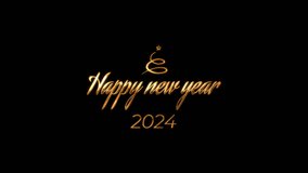 Animation of happy new year 2024 lettering, Luxurious cinematic golden animation happy new year 2024 text in 3d Writing Animation - Powered by Shutterstock - Get 15% off with code: PIKWIZARD15