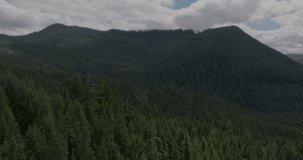 Drone footage flying over Lookout Mountain in Gifford Pinchot National Forest, Washington State.