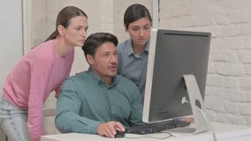 Business People Doing Video Chat on Computer