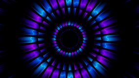 Rotating blue and purple neon lines tunnel visualizer vj loop animation