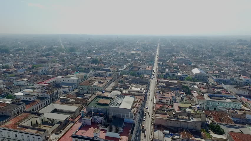 Cienfuegos, Cuba Aerial views of city center