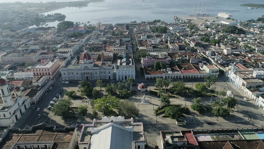 Cienfuegos, Cuba Aerial views of city center