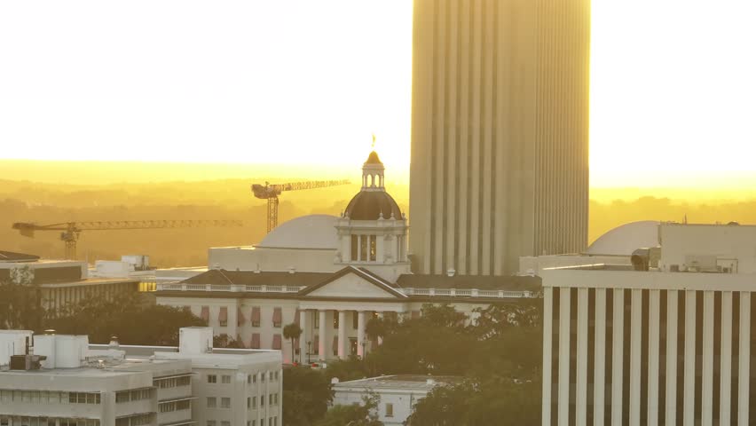 Tallahassee Florida Capital City Drone Fall Autumn Summer Spring Sunny Sunset Sunrise Golden Hour Aerial 4K Scenic