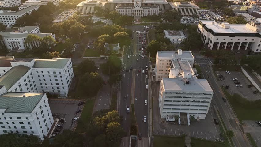 Tallahassee Florida Capital City Drone Fall Autumn Summer Spring Sunny Sunset Sunrise Golden Hour Aerial 4K Scenic