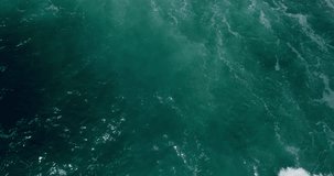 4K Big wave aerial view footage top-view big sea water wave rolling foamy waves drone flying cinematic scene mover sea nature video and travel concert Record by high quality cinema camera on drones 