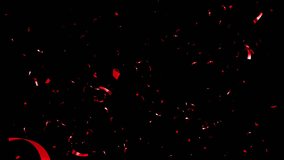 Red Confetti Falling on Alpha Background, Luma Matte Channel. - Powered by Shutterstock - Get 15% off with code: PIKWIZARD15