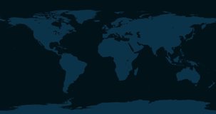 World Map Zoom In To Dominica. Animation in 4K Video. White Dominica Territory On Dark Blue World Map