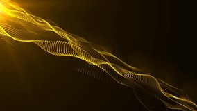 Abstraction of yellow particles in the form of a ray in black space. The rays of light shimmer and are reflected in a light haze. The particles randomly change places. 3d animation. 3D Illustration - Powered by Shutterstock - Get 15% off with code: PIKWIZARD15